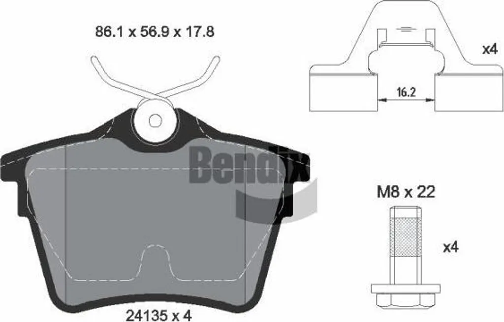 Plaquettes de Frein Haute Performance OE 1617264780 pour C5 407 et 607