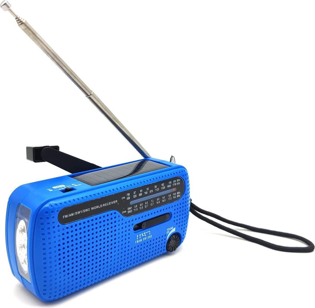 Multifunktions-Dynamo-Solar-Notfallradio šC FM-AM-Radio šC Taschenlampe šC Weltempf?nger šC verschiedene Farben (blau)