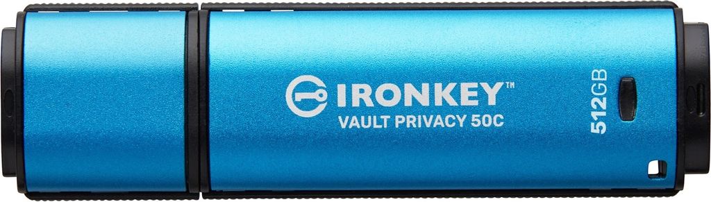 512 GB . USB-C kľúč . Kingston IronKey Vault Privacy 50C, modrý ( r310MB/s, w250MB/s), AES-256 verschlüsselt, FIPS 197
