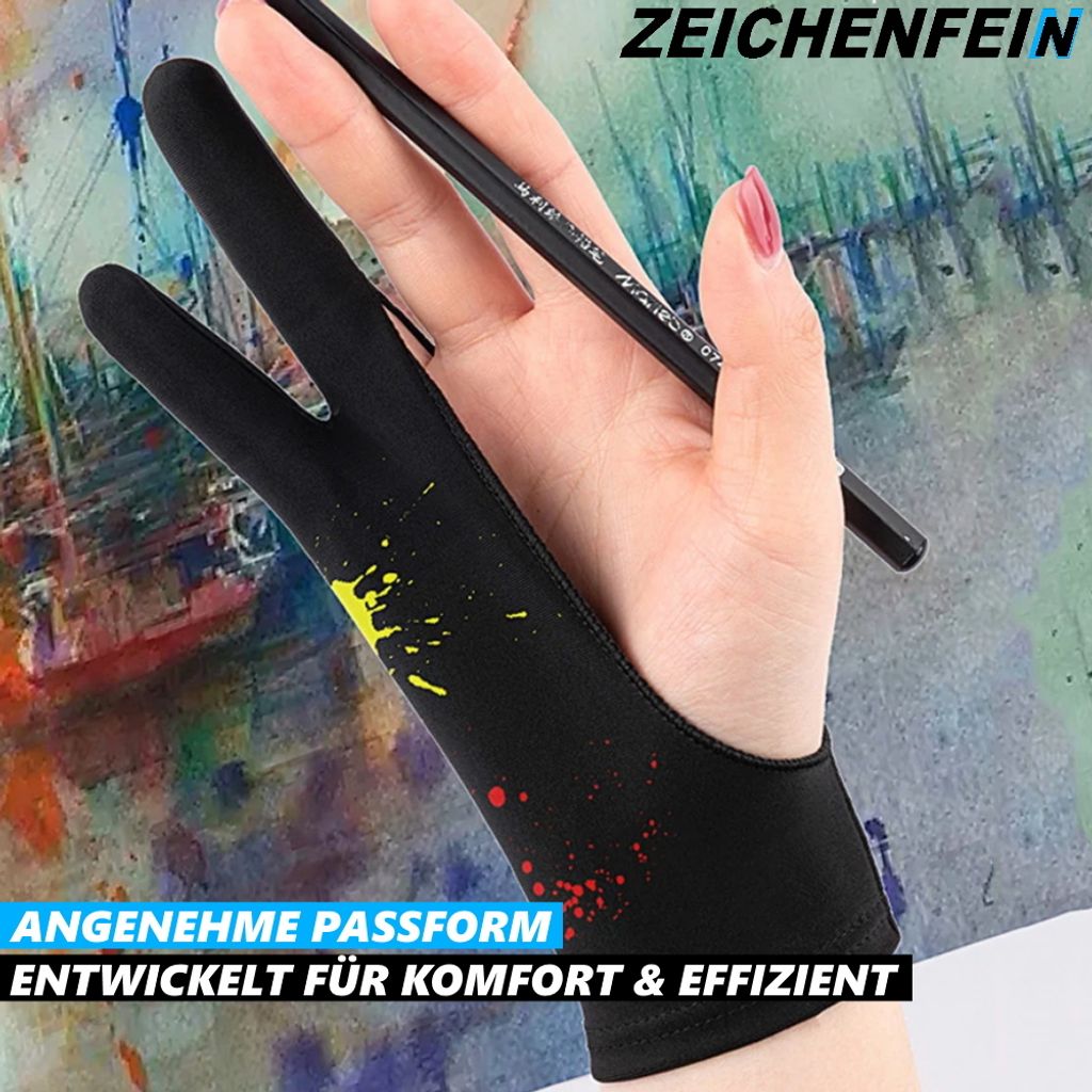 2x Zeichenhandschuhe Für Grafiktablett - Antifouling Handschuh Für Digital Artists, 3 Größen