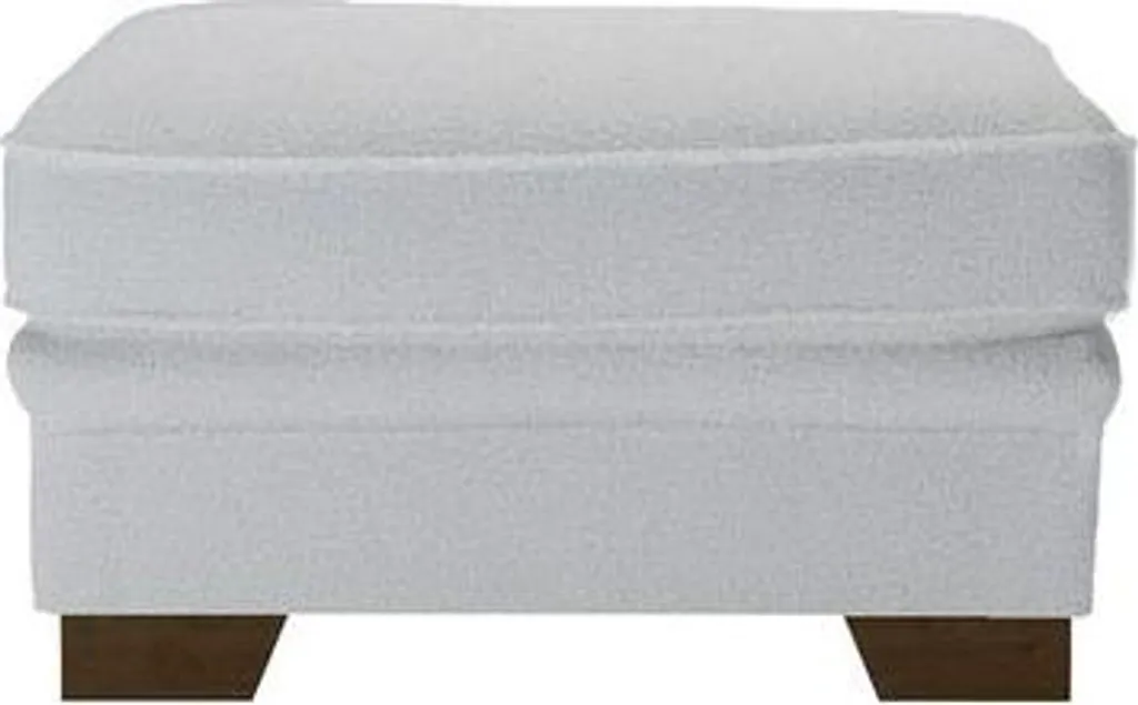 Siège d'Appoint Salon Pouf Teddy Dove et Base Chêne Foncé Style Cosy