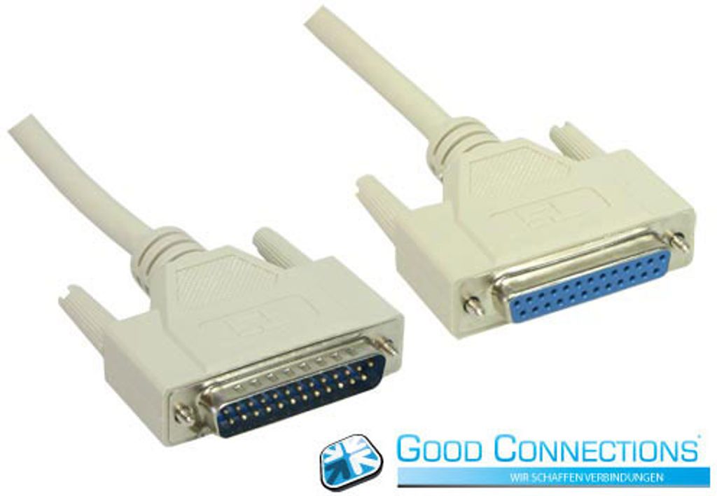 Nullmodem Kabel, 25-pol Buchse/Stecker, Länge: 1,8m, Good Connections (4030-BS)