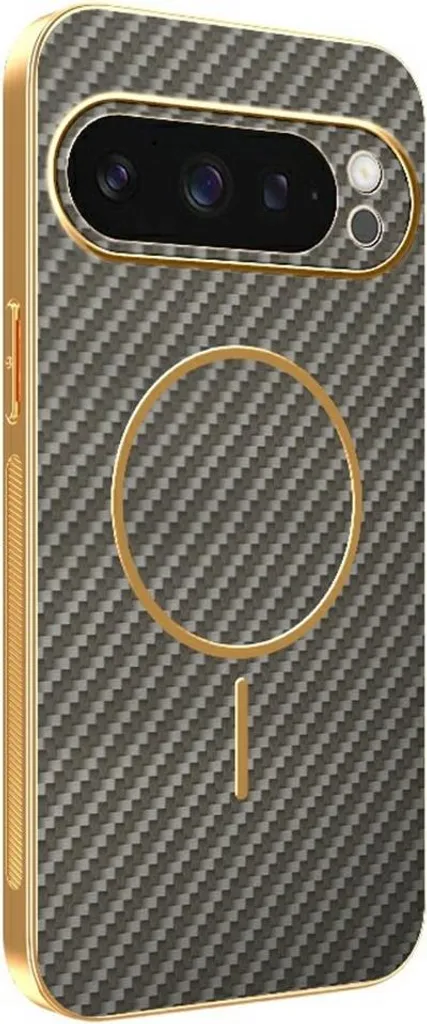 Custodia Phonesta Luxury Carbon Fiber Google Pixel 9 Pro Marrone