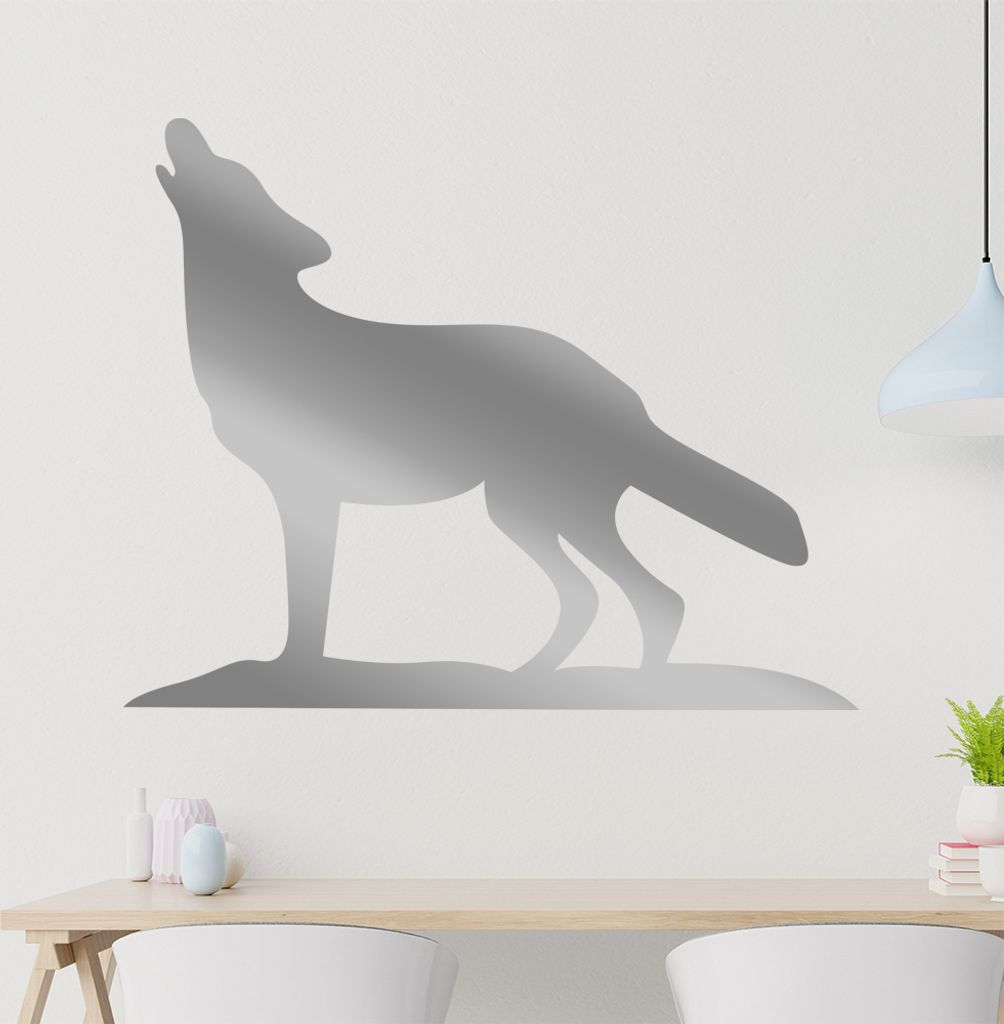 Heulender Wolf Wandtattoo in 6 Größen - Wandaufkleber Wall Sticker - Dekoration, Küche, Wohnzimmer, Schlafzimmer, Badezimmer