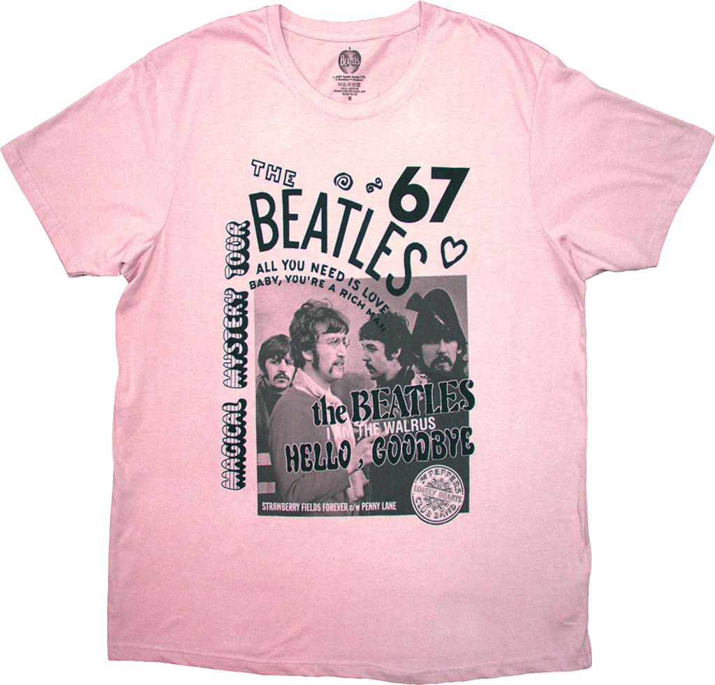 The Beatles - "1967" T-Shirt für Herren/Damen Uni RO12710 (M) (Pink)