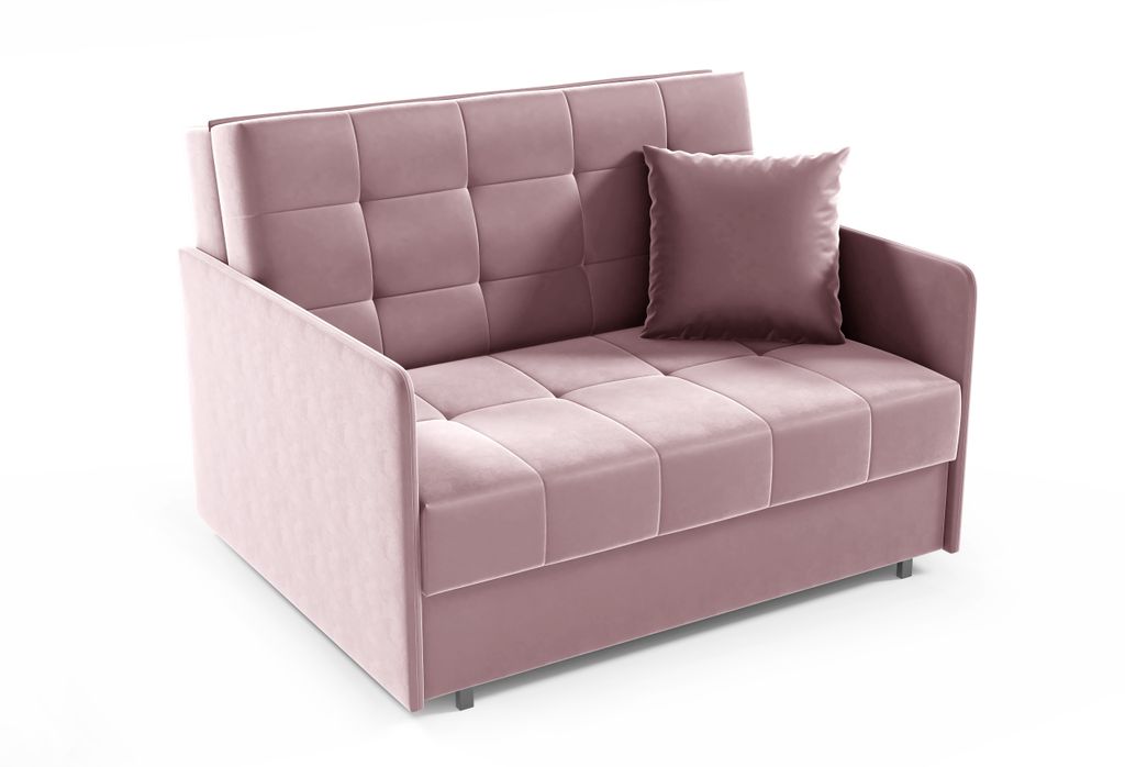 Zweiersessel YORK II mit Steppung, 2-Sitzer Schlafsofa, Jugendsofa mit Schlaffunktion, ausziehbare Couch, mit Bettkasten, inkl. Kissen, Kronos 27