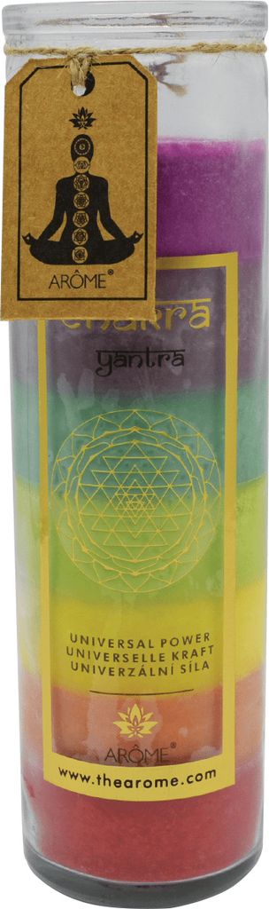 Candela Chakra Potere universale - una candela arcobaleno Immagine del prodotto 