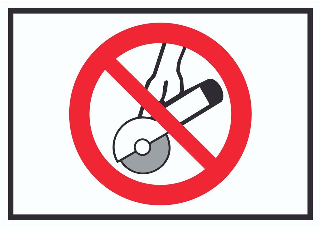 Nicht zulässig für Freihand- und Handschleifen Symbol Schild A3 (297x420mm)