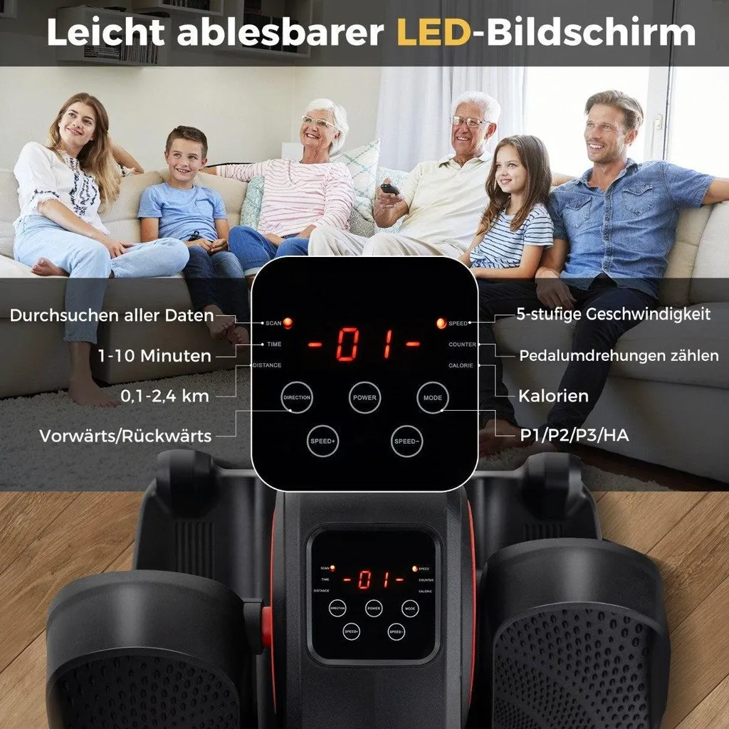 Pédalier elliptique motorisé avec écran LCD et télécommande sans fil - 3