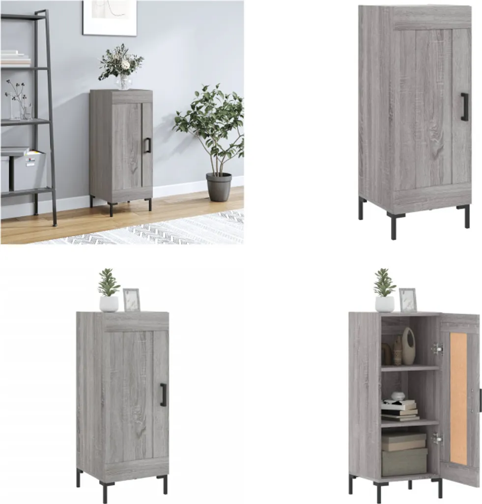 vidaXL Madia Grigio Sonoma 34,5 cm | Mobiletto per un Living Ordinato