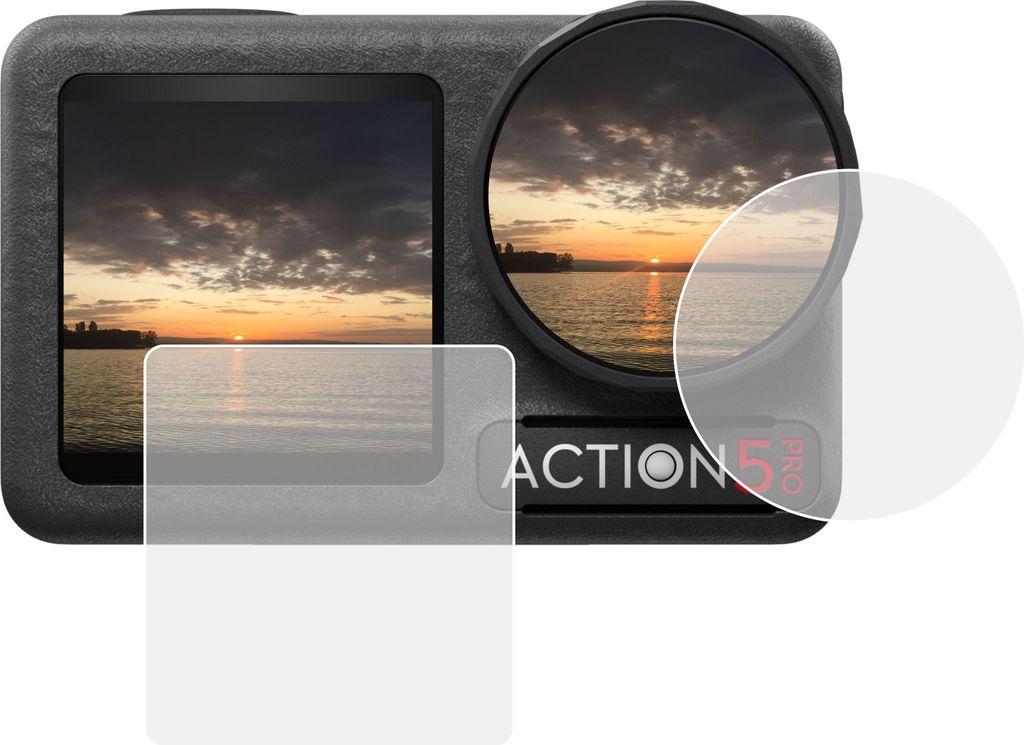 DJI Osmo Action 5 Pro 3x Displayschutzfolie, kristallklar, antibakteriell