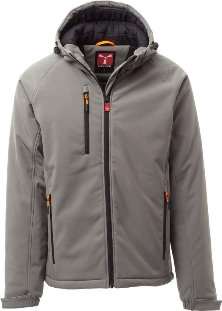 Herren Softshelljacke Gefüttert "GALE PAD" - Payper Rauchgrau/Schwarz S