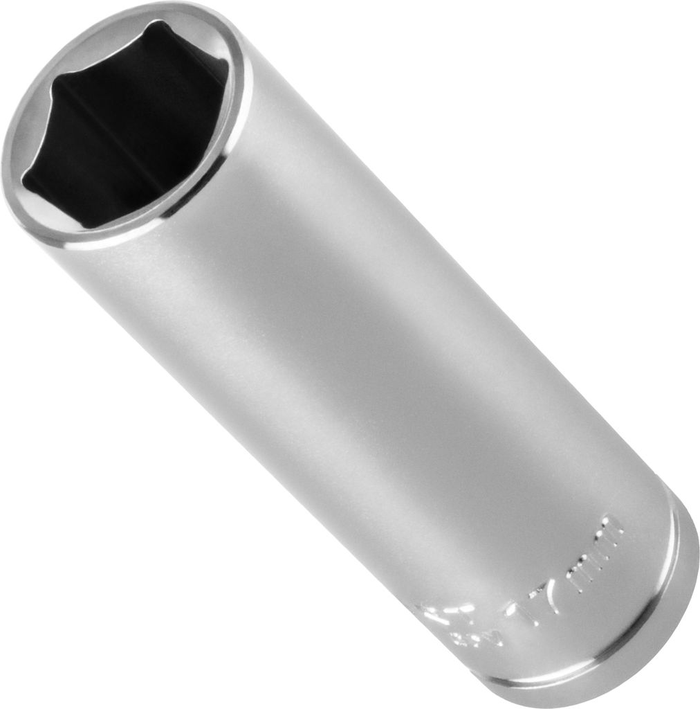 17mm, Steck-Schlüssel Einsatz Lang 78mm | Steck-Nuss Lang, GRÖßEN: 8-32mm | Sechskantschlüssel, Innensechskant 1/2 Zoll, Chrom-Vanadium Stahl