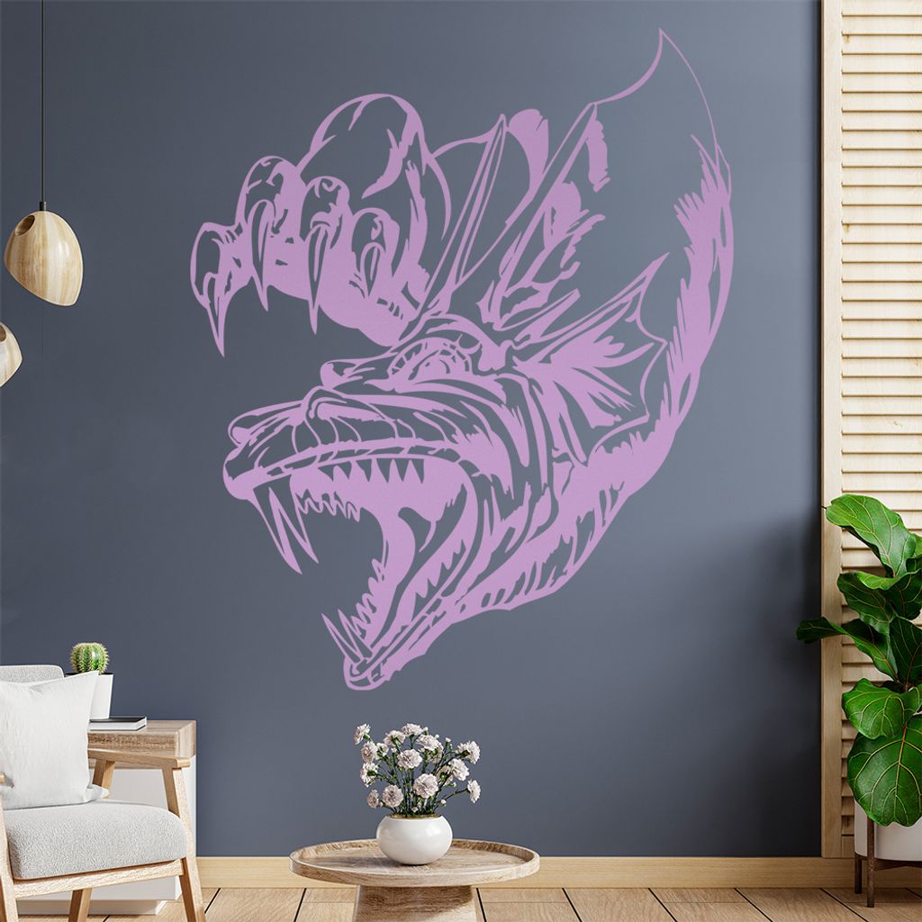 Drachen Klaue Wandtattoo in 6 Größen - Wandaufkleber Wall Sticker - Dekoration, Küche, Wohnzimmer, Schlafzimmer, Badezimmer