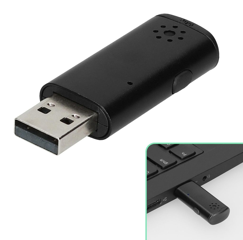 kwmobile USB PC Mikrofon für Laptop oder Desktop PC - Notebook Mikrofon für USB A Port - Mini USB Mikro für PC aus Kunststoff - Schwarz