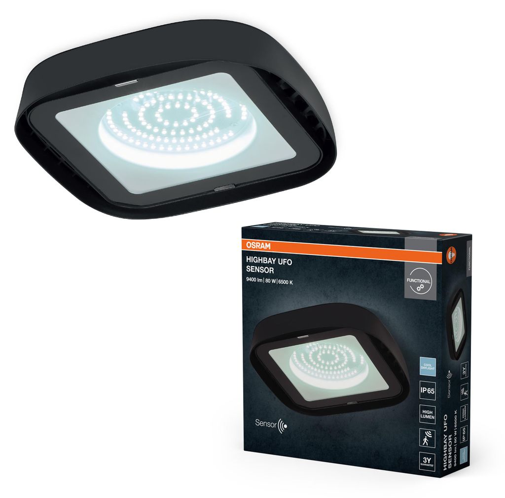Osram LED-Deckenleuchte Highbay UFO Sensor IP65 80 W Produktbild 
