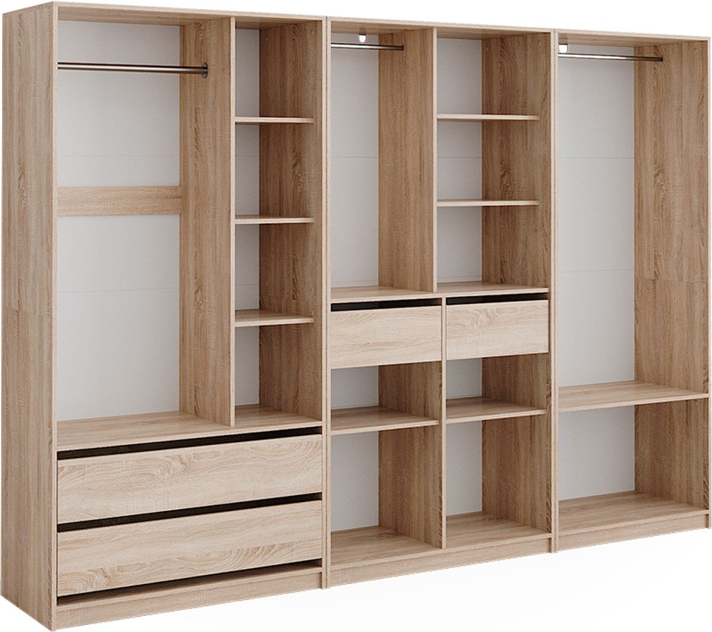 Armoire à vêtements Vicco Elmo Sonoma 280x200cm Lot de 3, Image du produit 