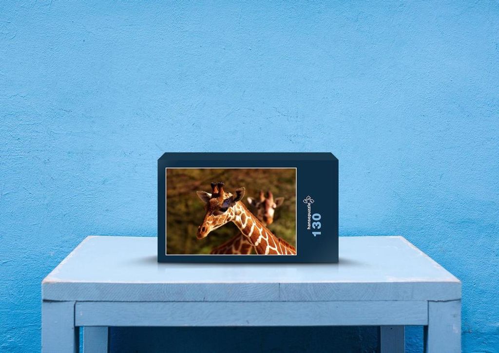 hansepuzzle 78991 - Giraffe Puzzle, 130 Teile, Natur, 28,7 x 20,0cm mit hochwertiger Aufbewahrung, Kartonbox und wiederverschließbarem Beutel