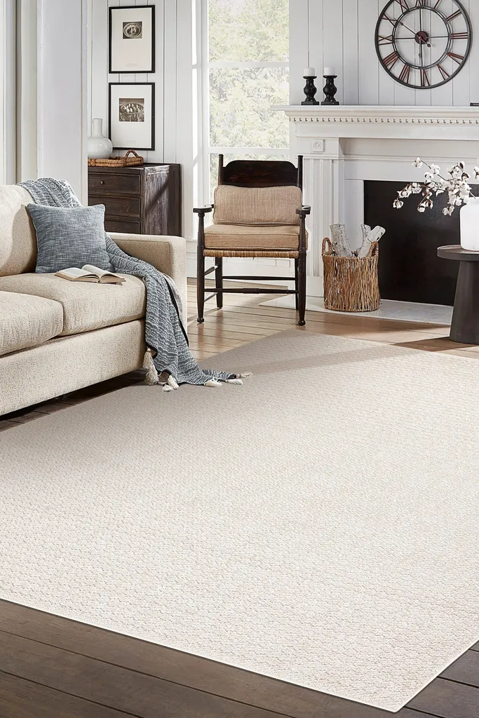 Moquette structurée JERSEY 19236 crème bouclée - Tapis 80x150 résistant