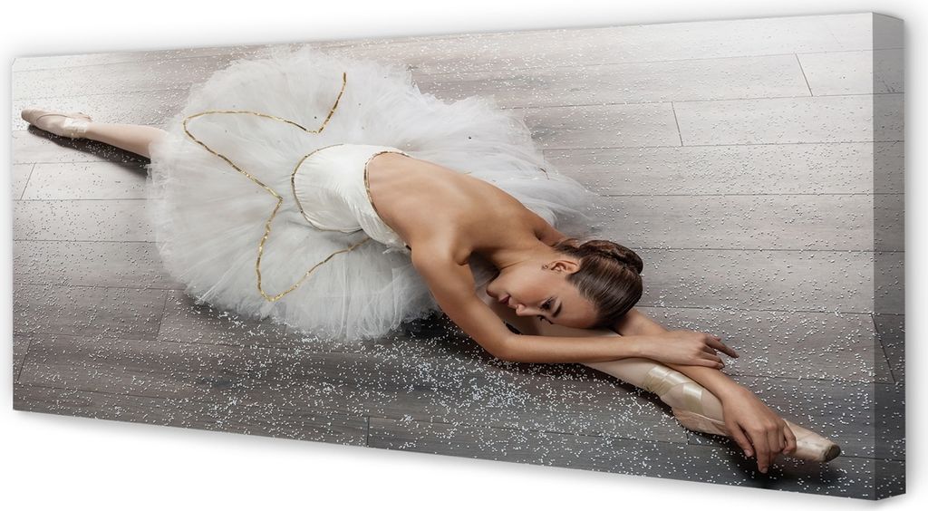 Leinwandbild 125x50 Wandkunst Weiblich weiß Ballerinakleid