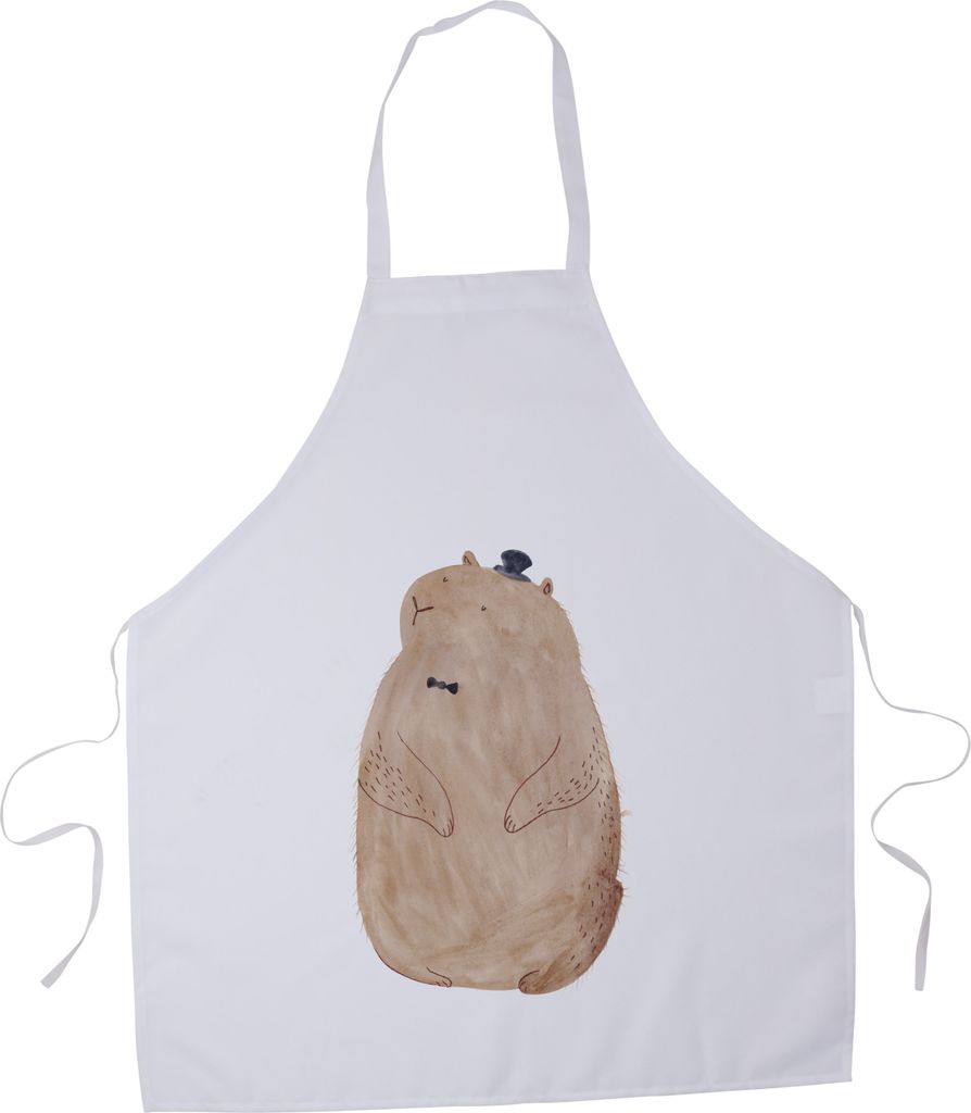 Mr. & Mrs. Panda Schürze Murmeltier - Weiß - Geschenk, Anstand, Lustige Sprüche, Freundlichkeit, Respekt, Grillschürze, Grill, Fröhlichkeit, K...
