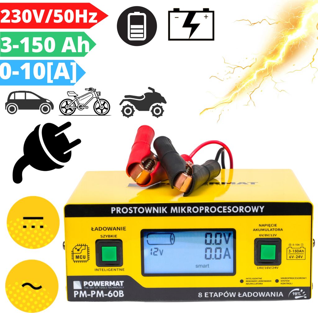 POWERMAT Mikroprocesorová nabíjačka batérií 12/24V Obrázok produktu 