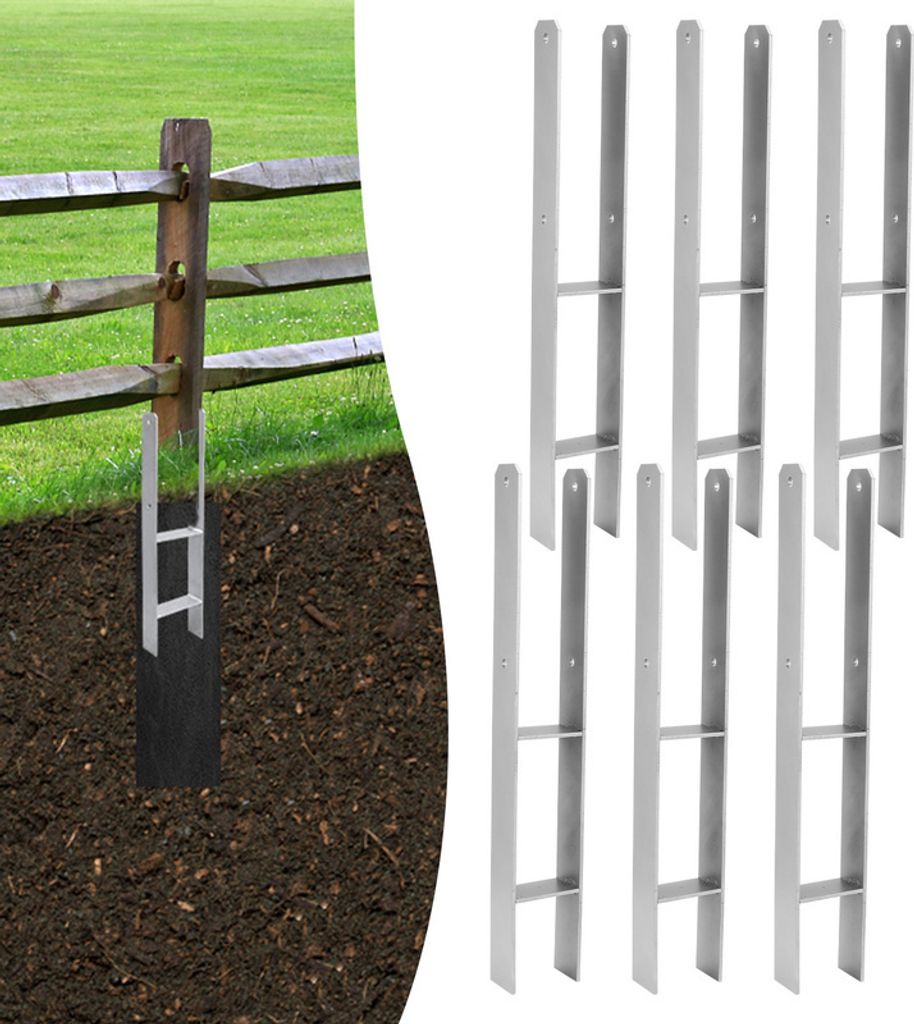 TolleTour Pfostenanker Pfostenschuhe Materialstärke 4.75 mm Pfostenhalter H-Träger Pfostenanker 101MM 6 Stück