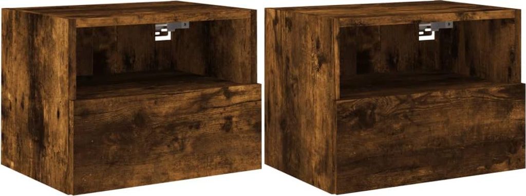 vidaXL TV-Wandschränke 2 Stk. Räuchereiche 40x30x30 cm Holzwerkstoff