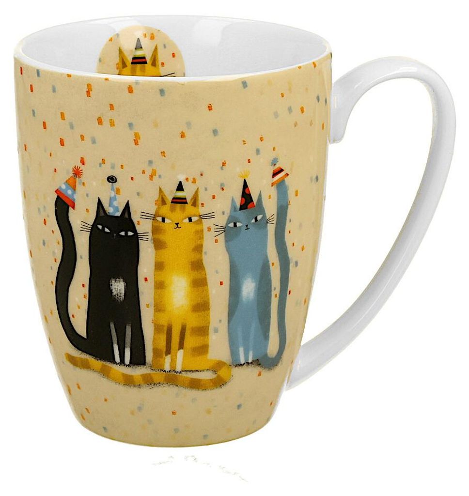 Tazza DUO ANIMALS 360 ml CAT'S WORLD - PARTY in borsa, Immagine del prodotto 