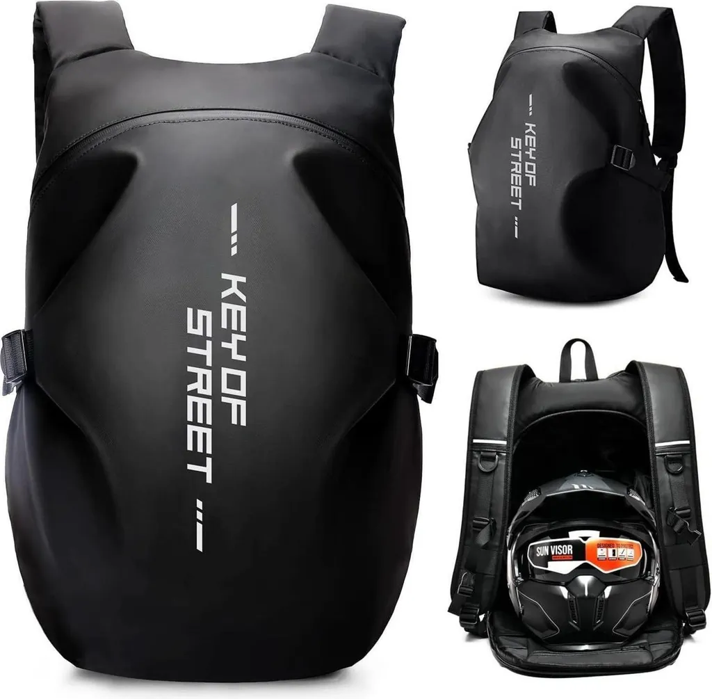 Zaino Moto Porta PC e Casco Impermeabile | Design Aerodinamico