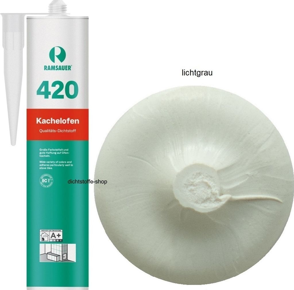 Ramsauer 420 Kachelofen 1K Acryl Dichtstoff 310ml Kartusche lichtgrau