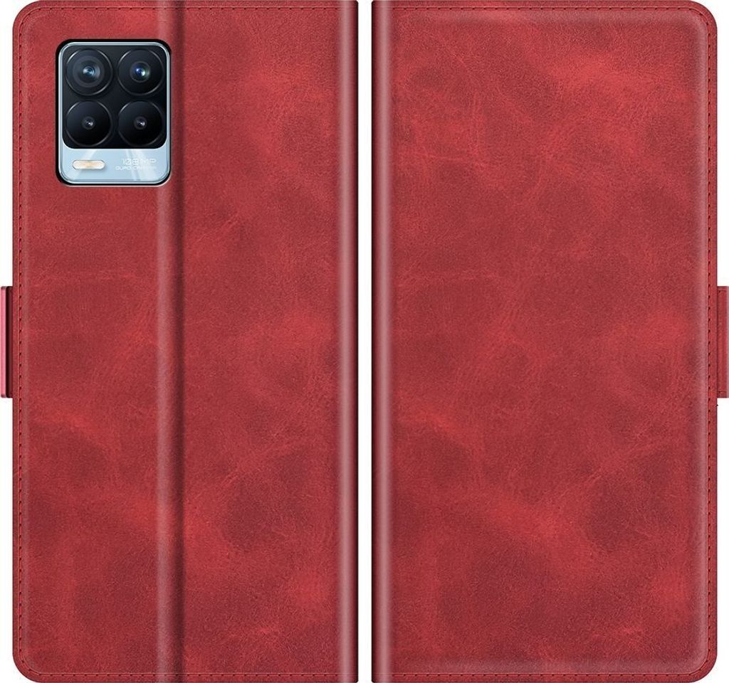 Mobigear Slim Magnet Realme 8 Hülle Klapphülle Geldbörse - Rot