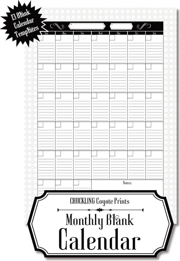 Monthly Blank Calendar