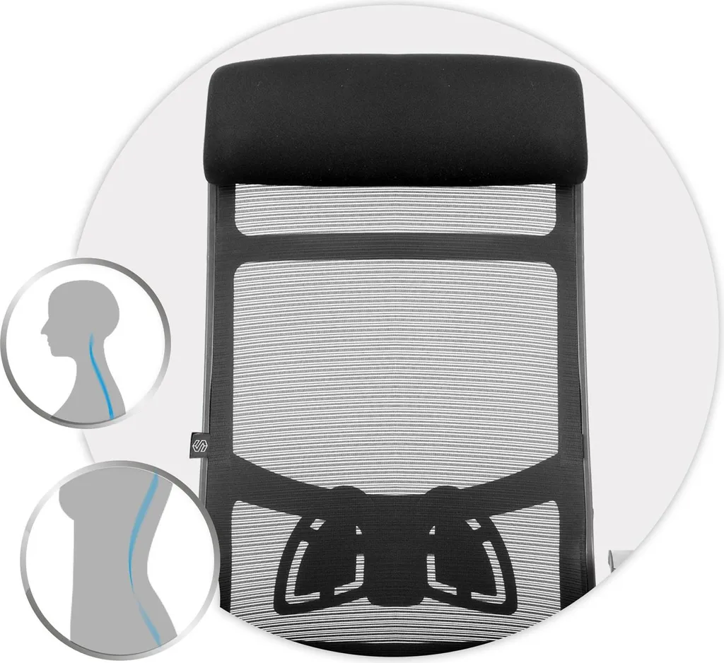 Fauteuil de bureau ergonomique noir Sofotel Brema en micro-maille - 12