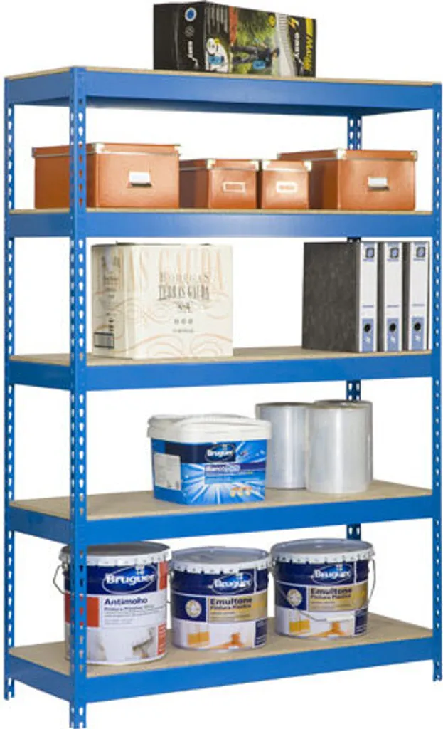 Étagère de garage Simonrack pour charges lourdes 200 cm bleu et bois
