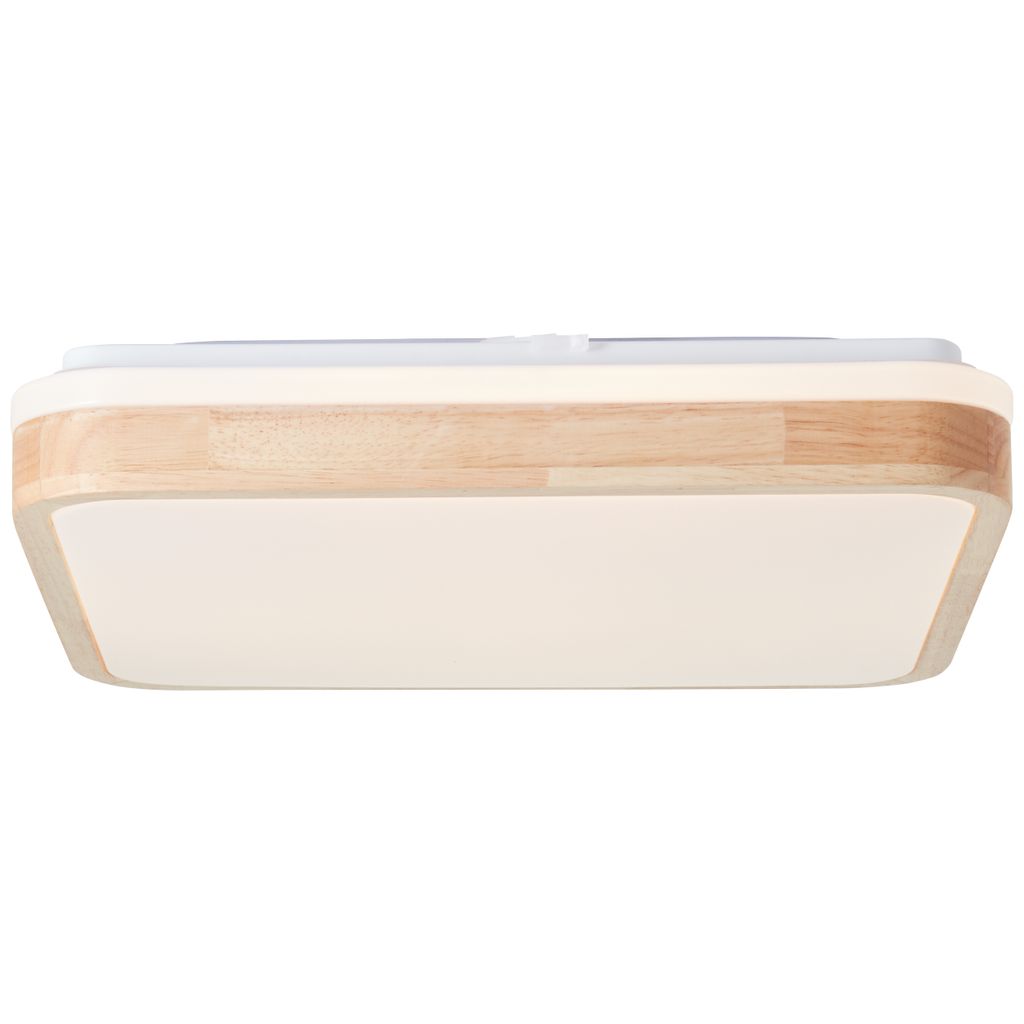 Plafondlamp Tumeo 39 x 39cm wit met hout Productafbeelding 