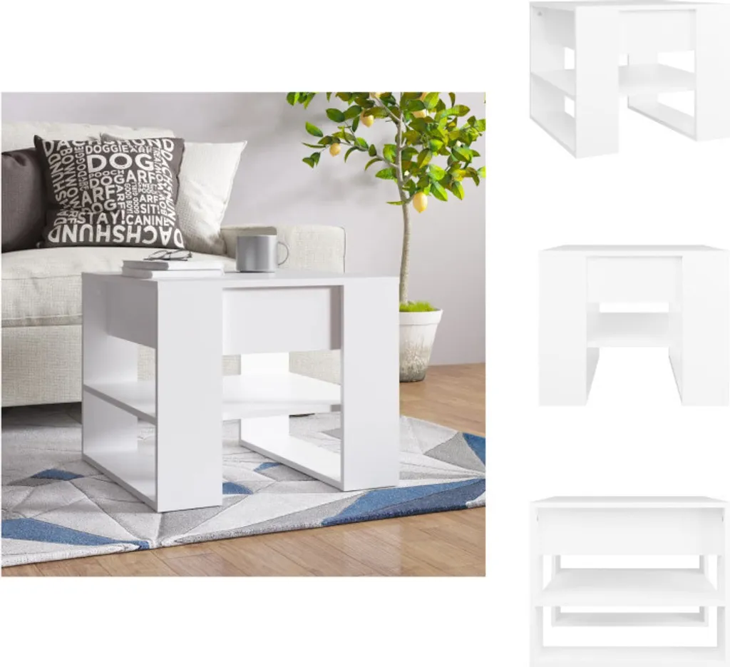 Tavolino da Salotto Bianco vidaXL 55,5x55x45 cm Legno Moderno