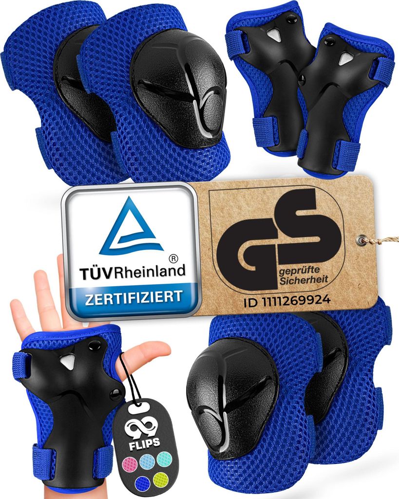 Inliner Schoner Set Kinder 6-Teile Knieschoner Set Kinder Produktbild 