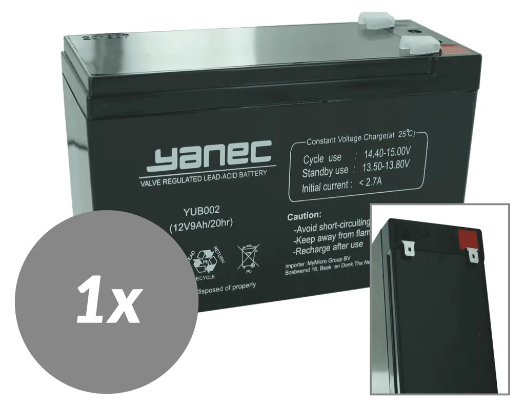 Batterie onduleur 12V 9Ah compatible RBC17 Yanec pour secours secteur