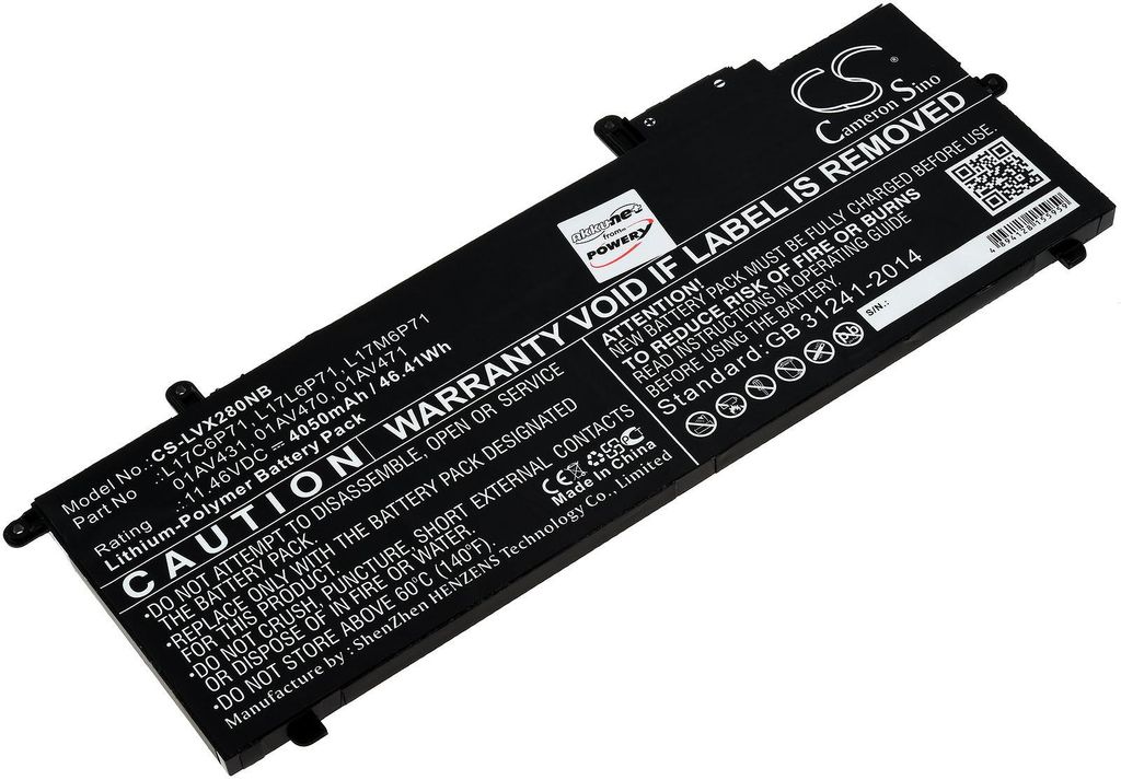Batterie pour ordinateur portable Lenovo ThinkPad X280 CHK Image du produit 