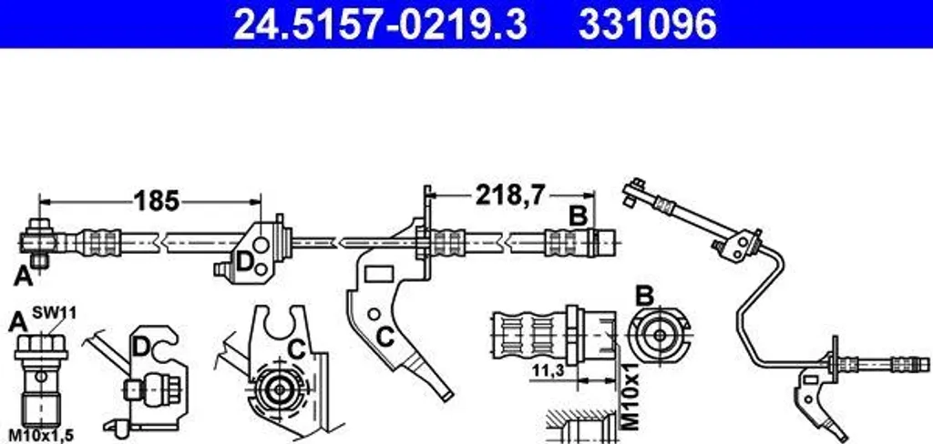 Flexible de frein ATE contre les fuites Opel Astra G H Zafira A