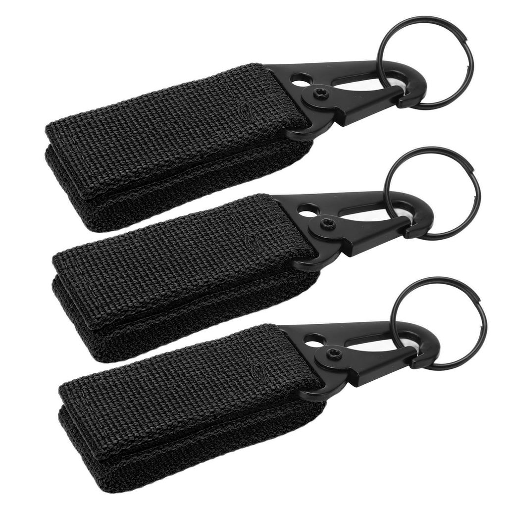 3pcs Klettern Karabiner selbstklebend Design langlebig tragbar kompakt praktisch Camping Werkzeuge für Outdoor (schwarz)