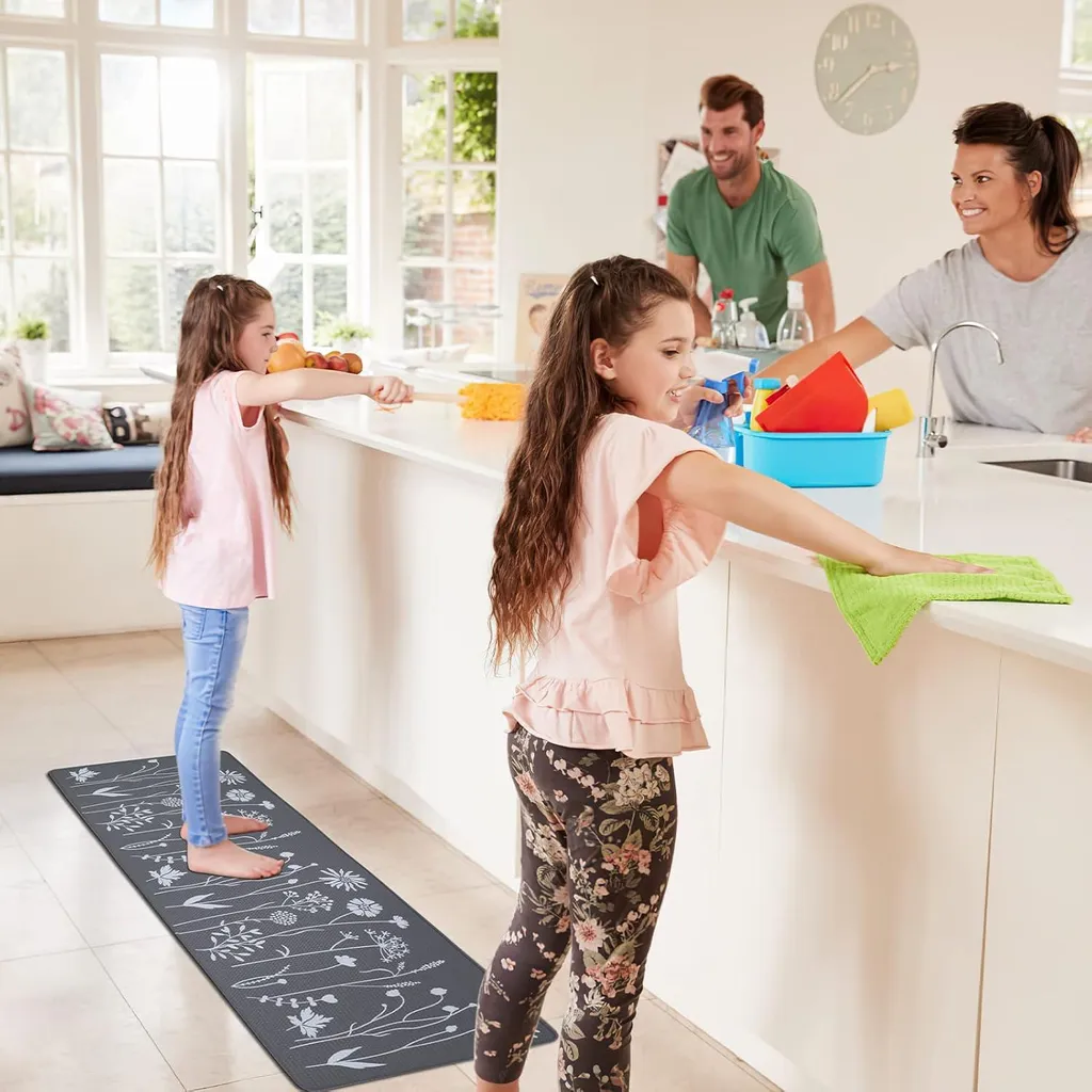 Tapis de cuisine antidérapants et imperméables en PVC lot de 2 formats
