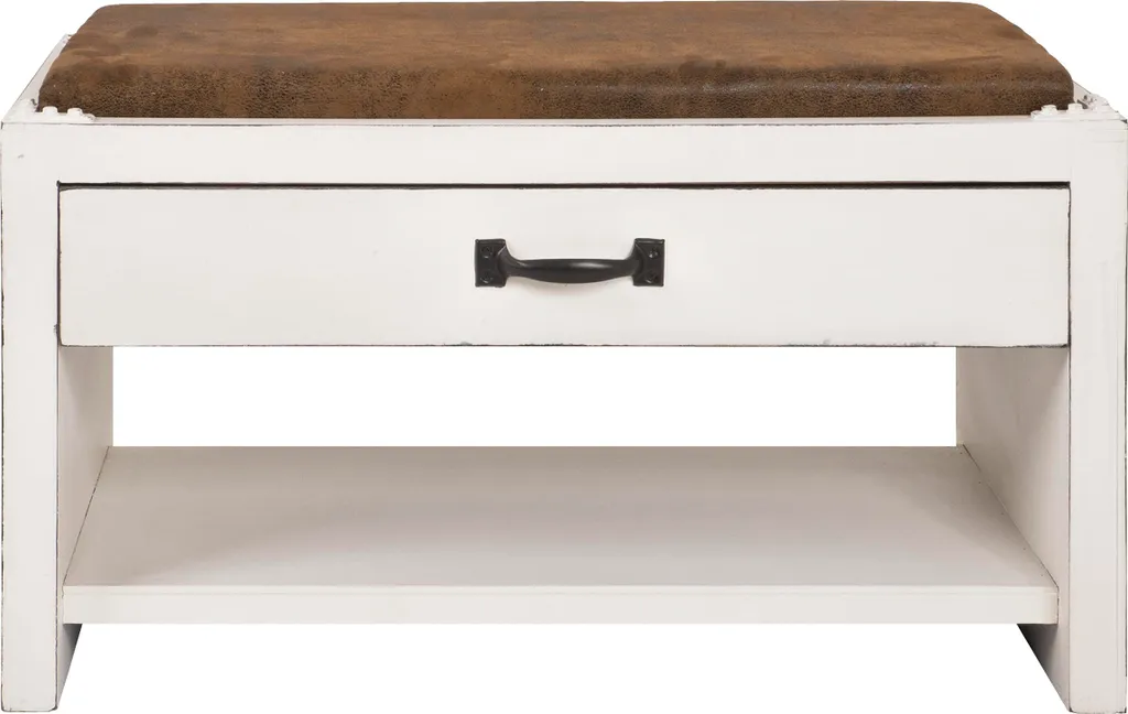 Banc de Rangement Chaussures pour Entrée - Assise Confortable Vintage - 4