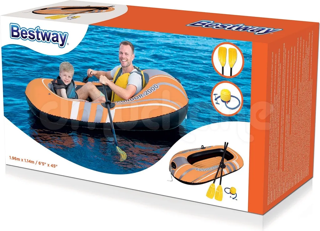 Bateau de plage pour lac et mer Bestway Hydro-Force Raft Set 61062 - 49