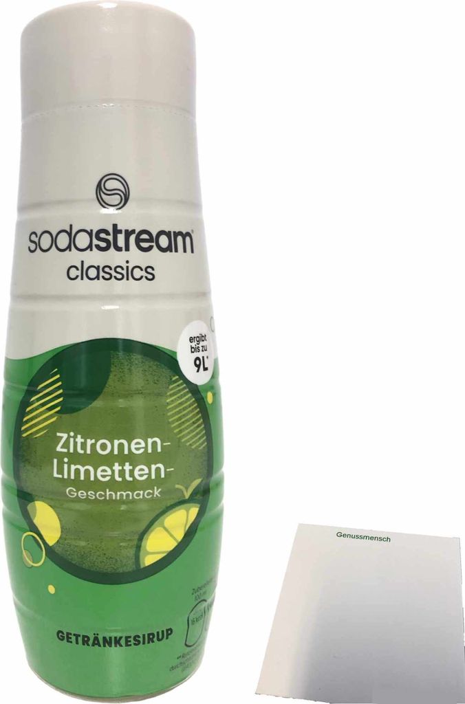 SodaStream Sirup Zitrone Limette (440ml Flasche) + usy Block