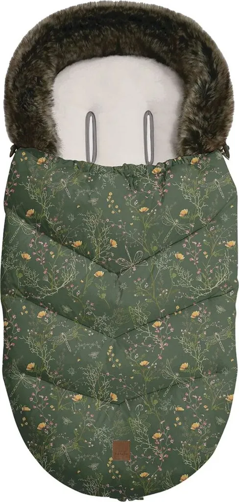 Kikkaboo Luxury Chancelière Poussette Fourrure Amovible Vert Foncé