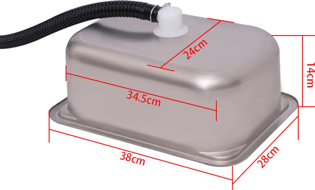 Évier de cuisine compact pour van et fourgon aménagé en inox léger