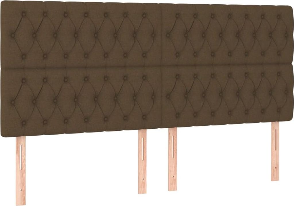 vidaXL Kopfteil Dunkelbraun 180 x 7 x 118/128 cm Stoff