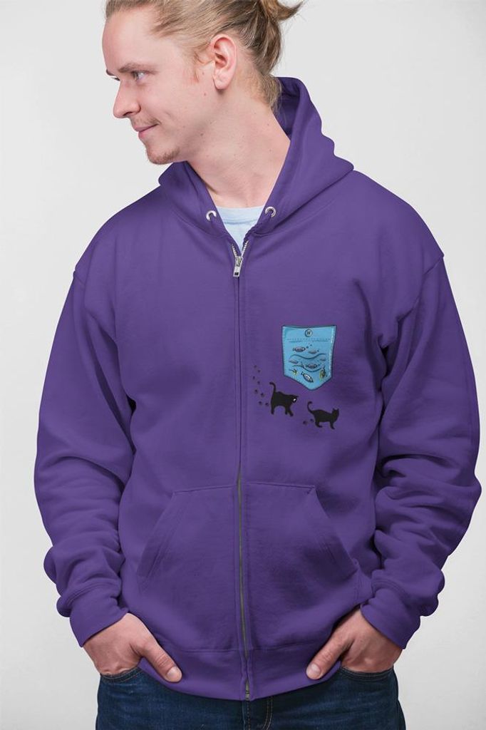 D&B Uni Hoodie ZIPPO00003 Aquarium Lila-Größe S